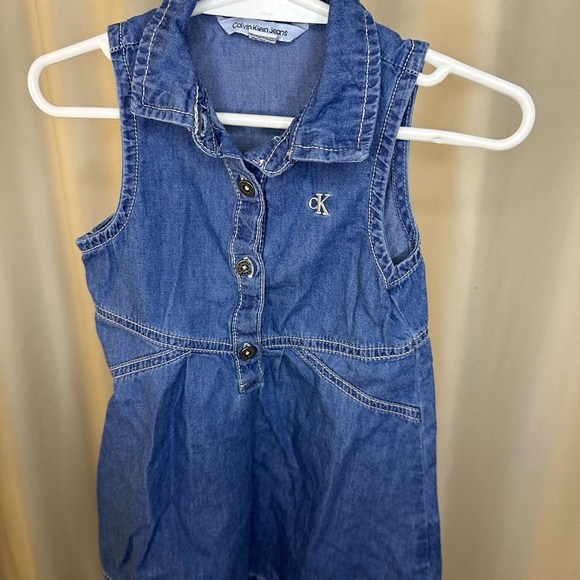 Calvin Klein Blue Sleeveless Denim Dress - Picture 1 of 2